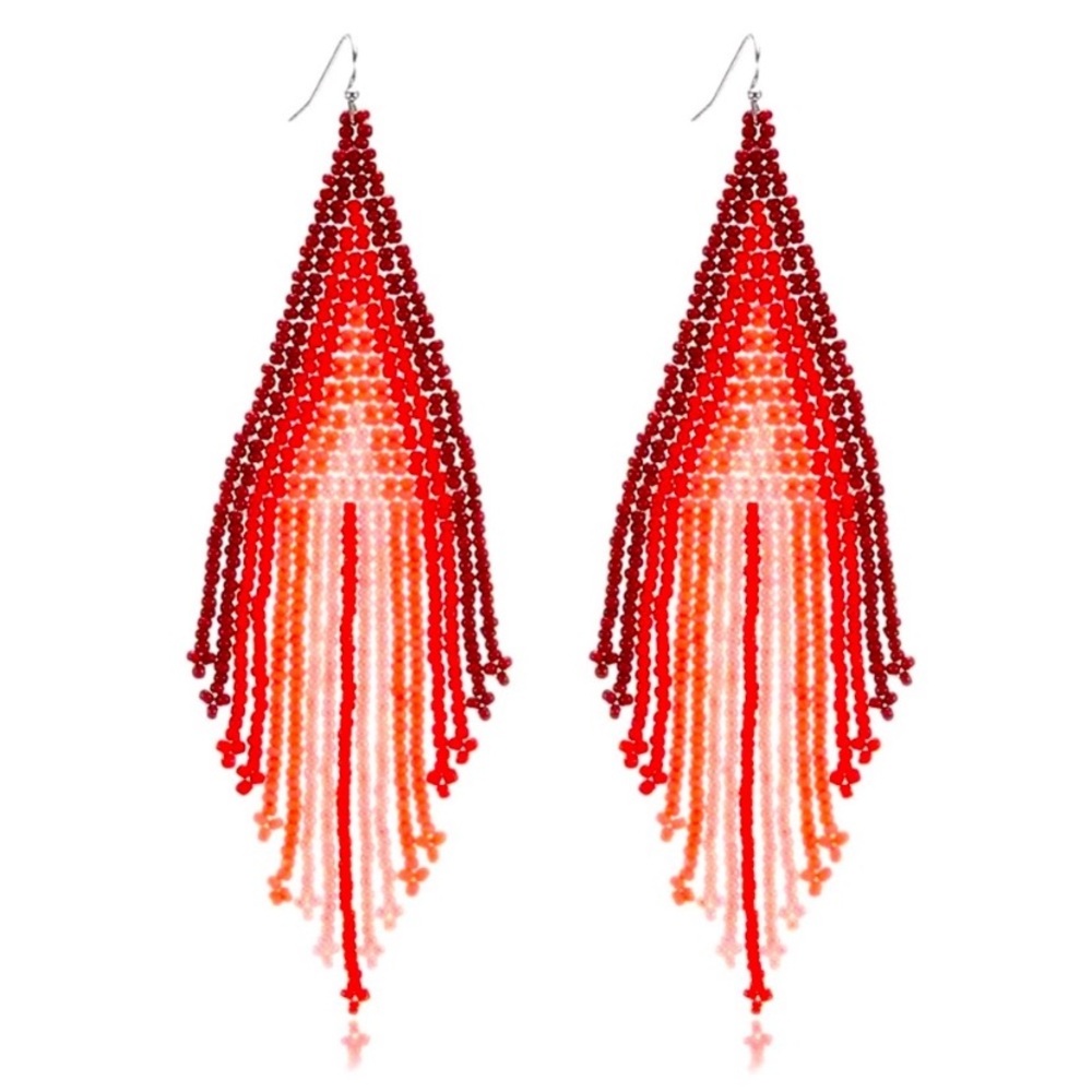 New Free People Beaded Ombré Earrings